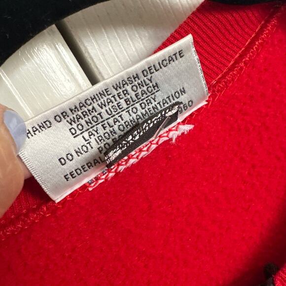 Vintage Christine Alexander Red Embellished Bee Quarter Zip Sweatshirt - Picture 3 of 8